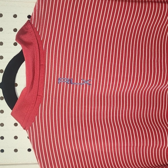 RLX Ralph Lauren Size XL Red and White Striped Performance Wicking - Picture 7 of 7